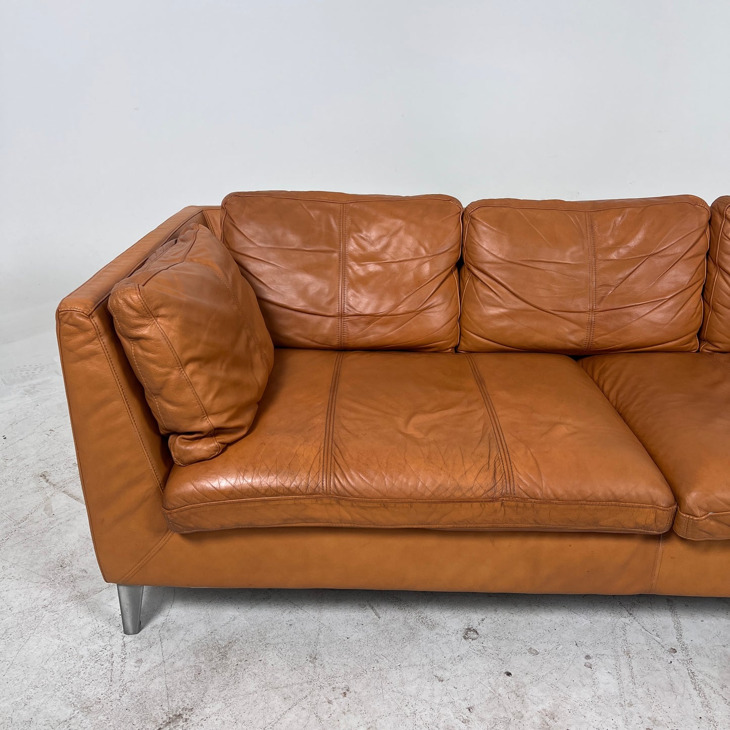 Ikea Stockholm Leather 3 seater sofa. Cognac loveseat couch. delivery available