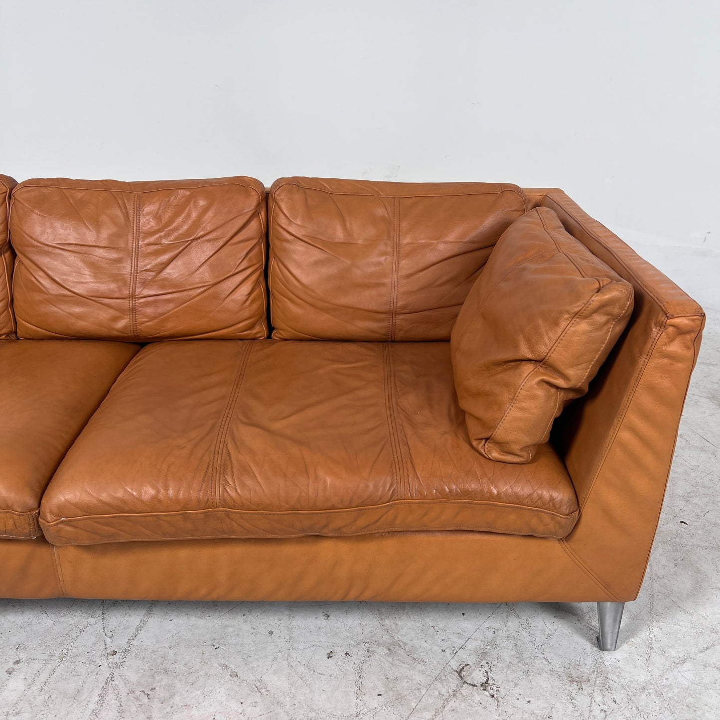 Ikea Stockholm Leather 3 seater sofa. Cognac loveseat couch. delivery available