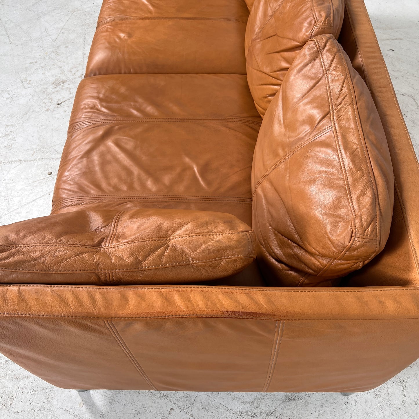 Ikea Stockholm Leather 3 seater sofa. Cognac loveseat couch. delivery available