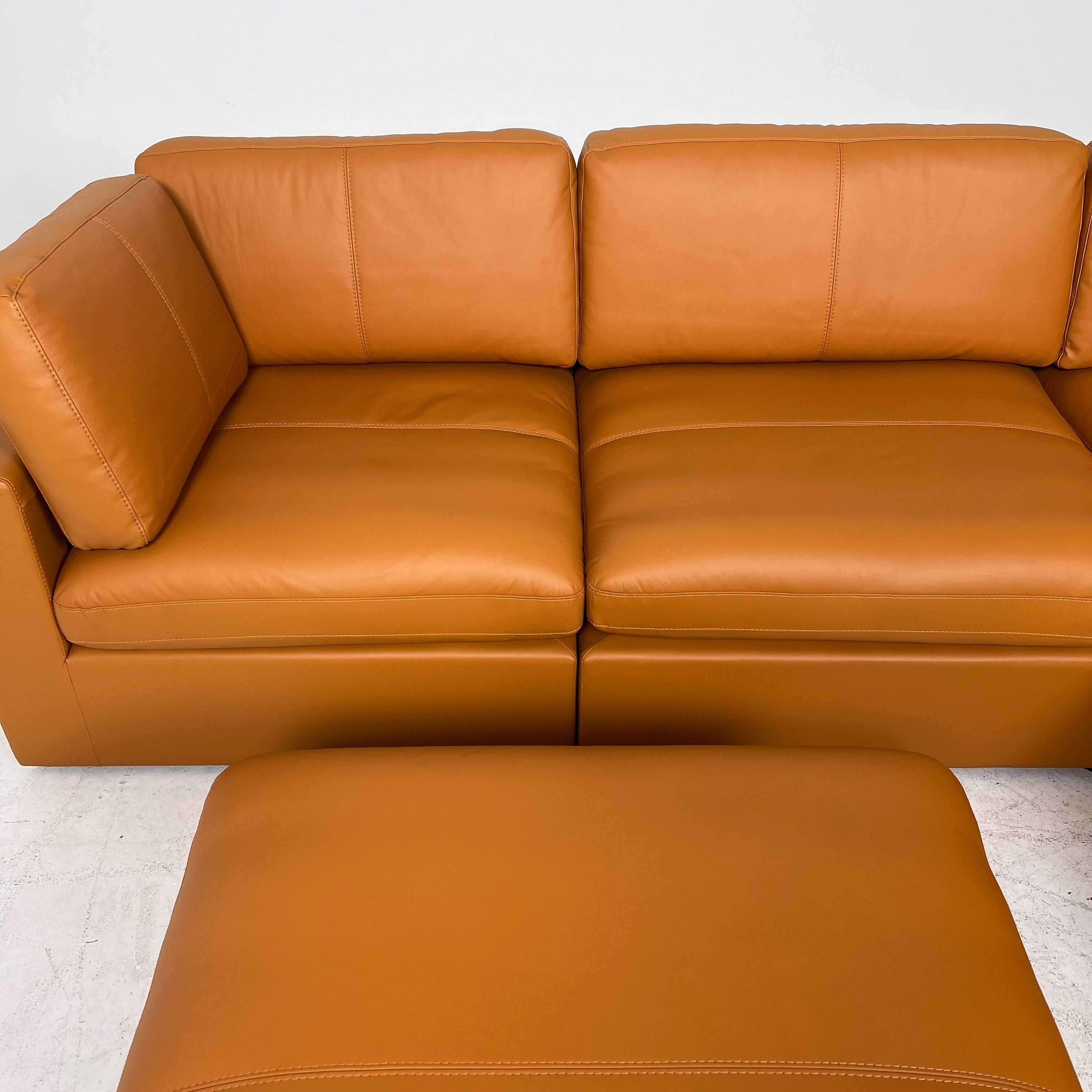 Brand New Cognac leather sectional. 5 piece modular sofa couch. delivery available