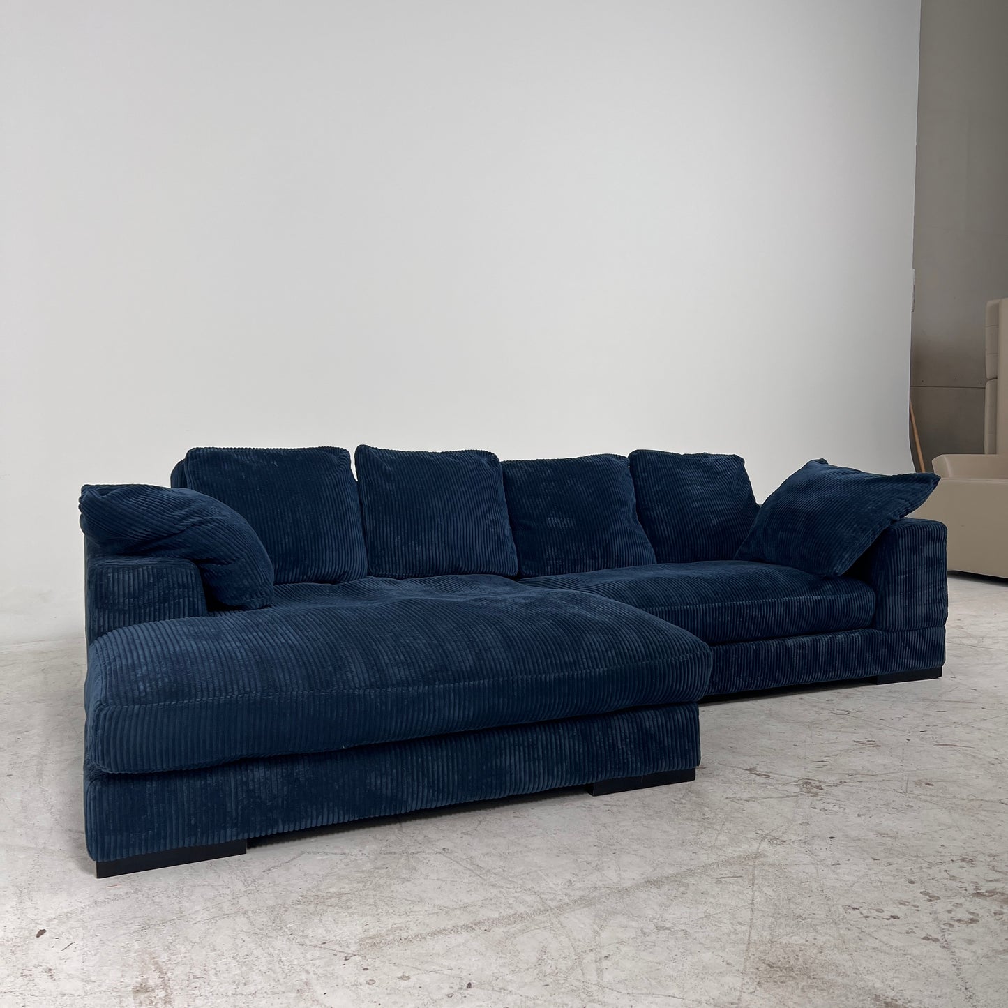 Moe's plunge sectional. Reversible L shaped sofa couch.