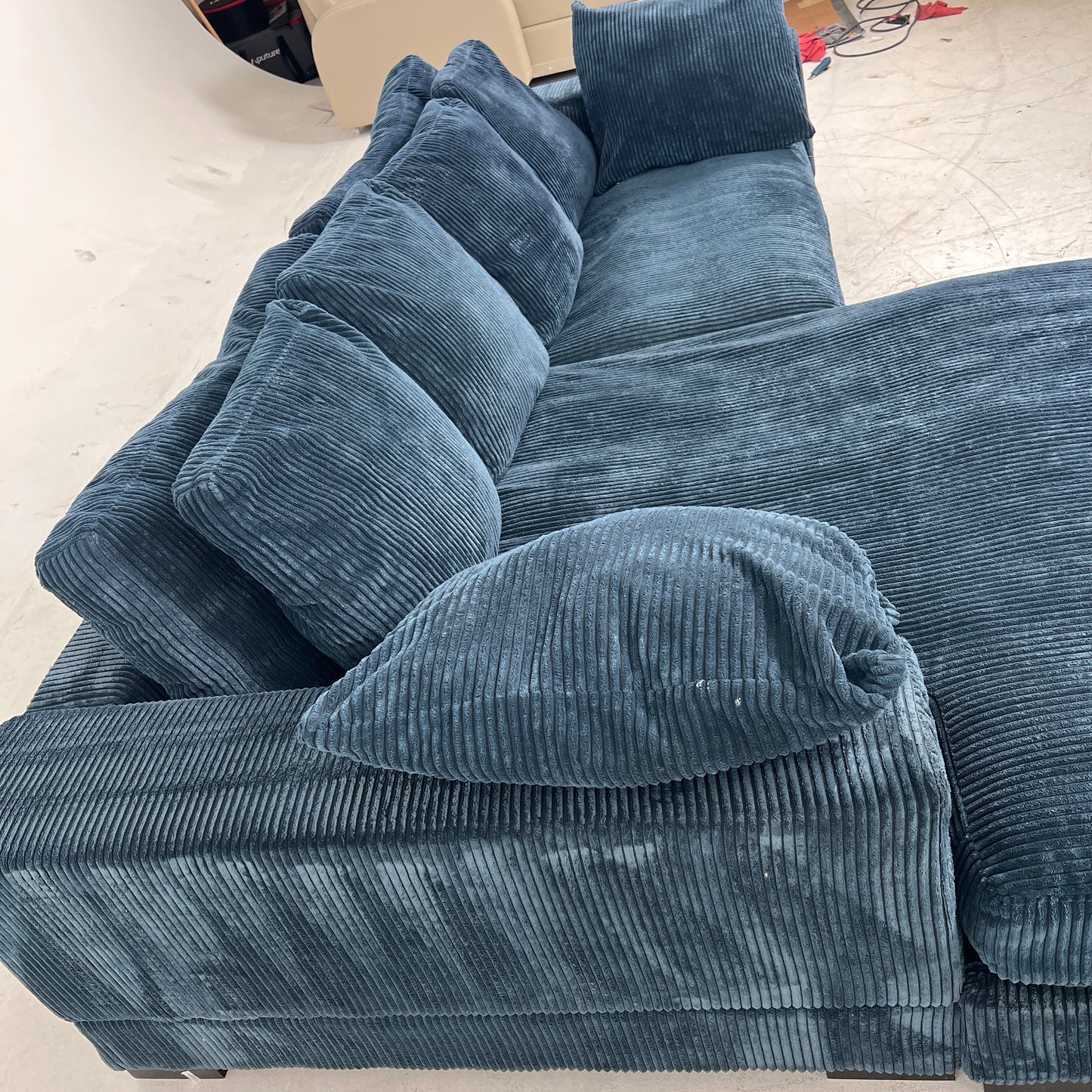 Moe's plunge sectional. Reversible L shaped sofa couch.