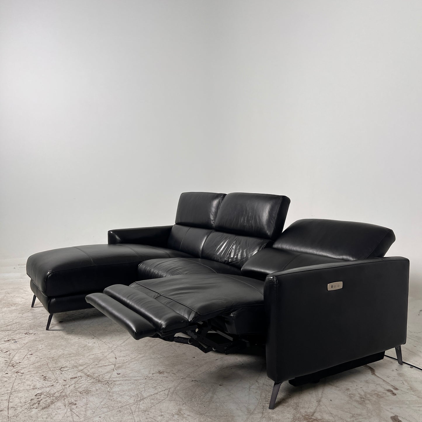 Leather Reclining sectional. Power reclining sofa couch. Delivery available
