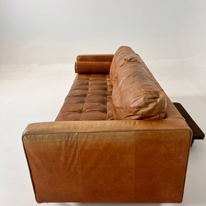Structube Kinsey leather 3 seater sofa. MCM cognac couch. delivery available