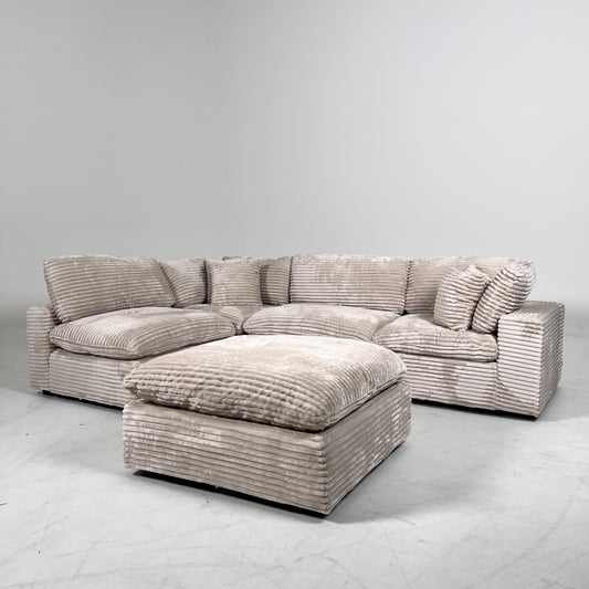 New CasaBella Cloud sectional. Corduroy modular L sofa couch