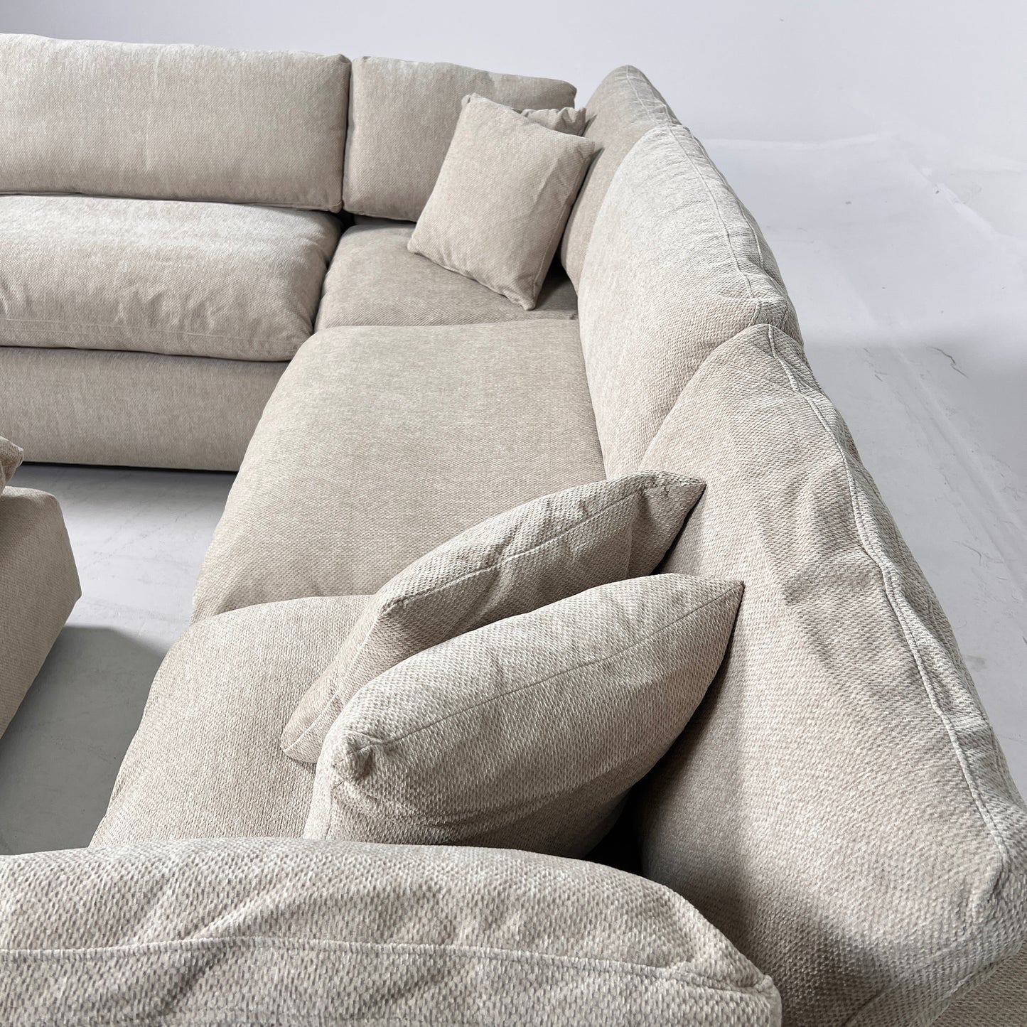 New CasaBella Cloud sectional. Linen modular L sofa couch. delivery available