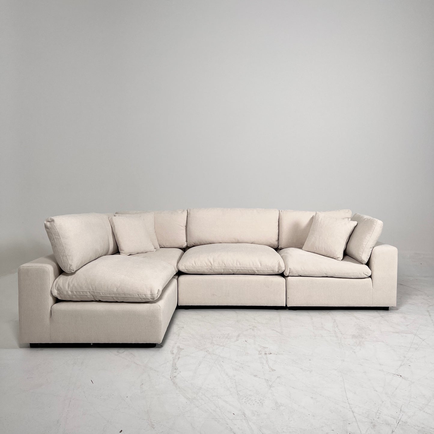 New CasaBella Cloud sectional. Linen modular L sofa couch. delivery available