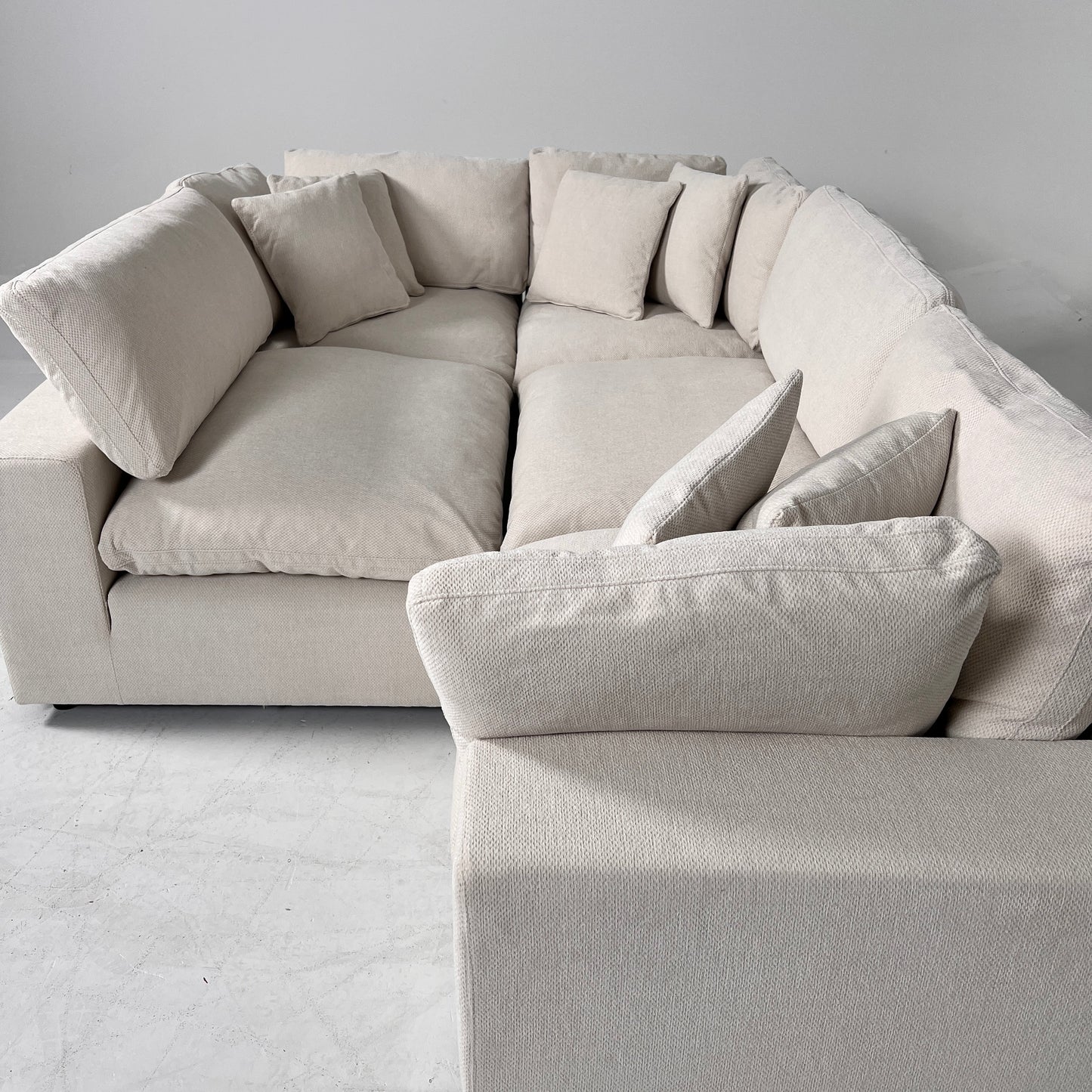 New CasaBella Cloud sectional. Linen modular L sofa couch. delivery available