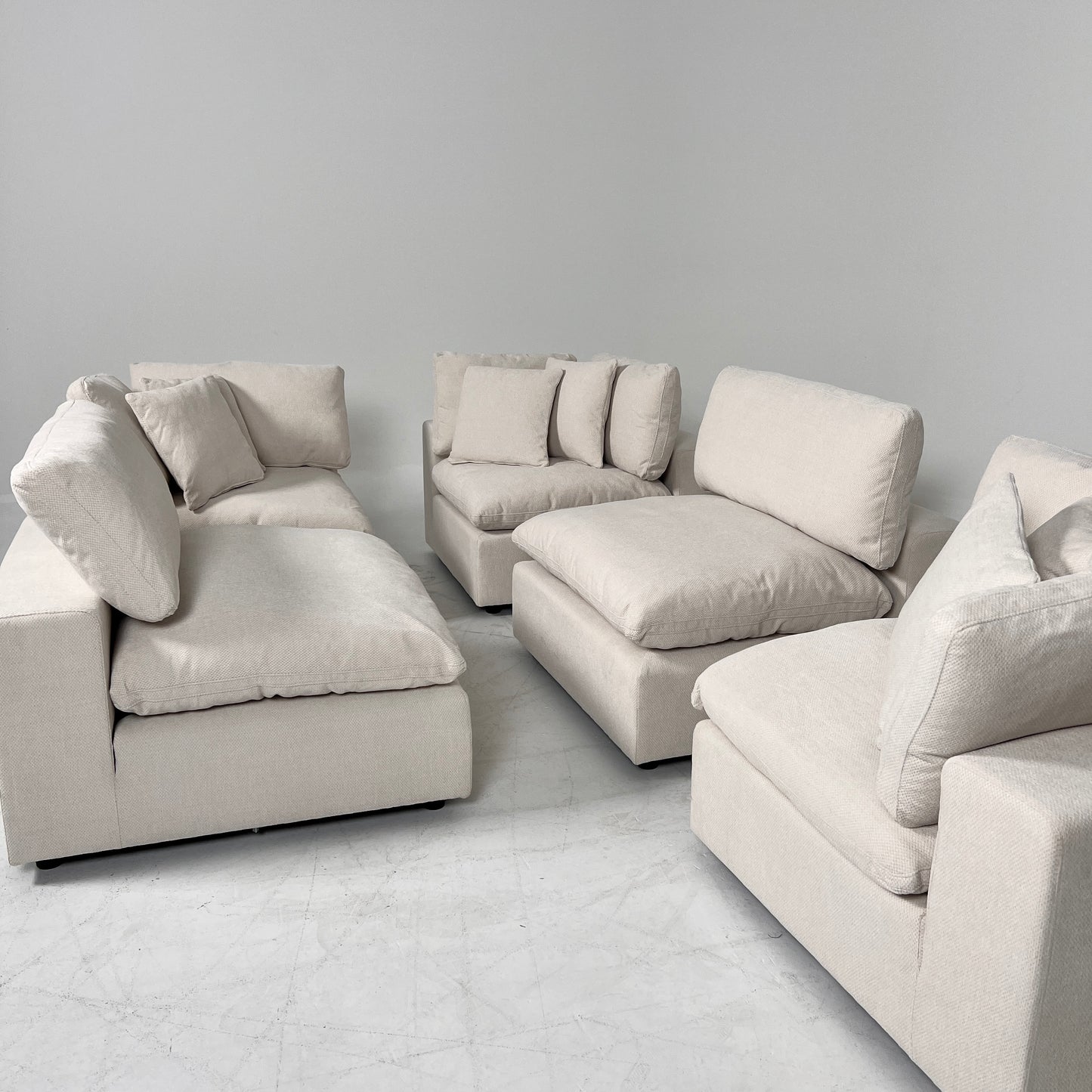 New CasaBella Cloud sectional. Linen modular L sofa couch. delivery available