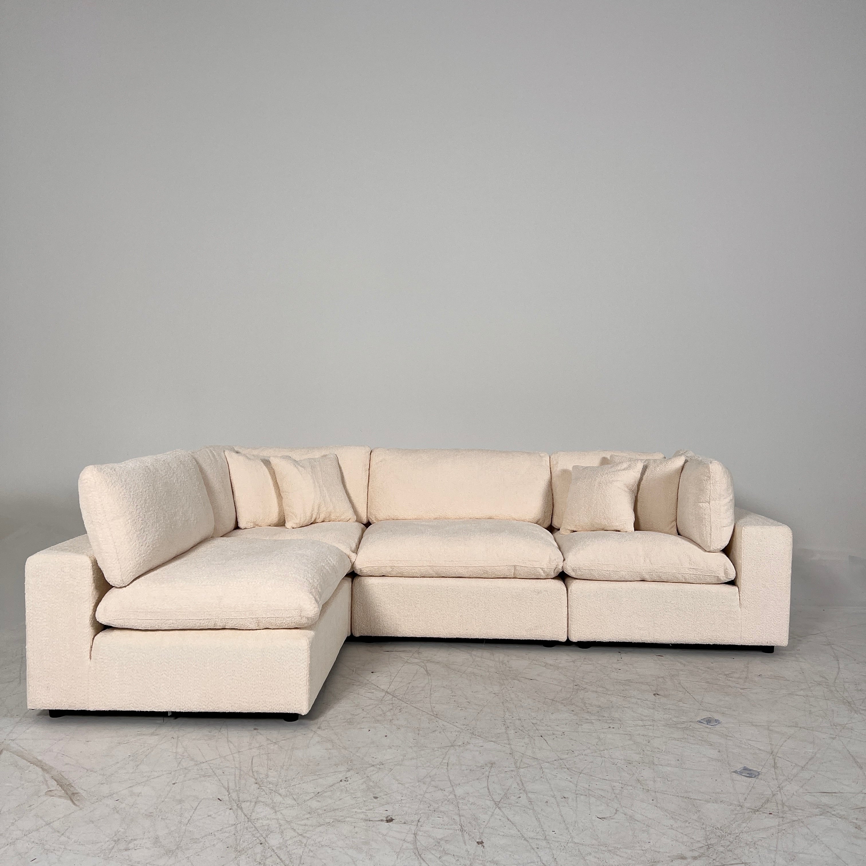 New CasaBella Mochi Cloud sectional. Boucle modular L shaped sofa couch. delivery