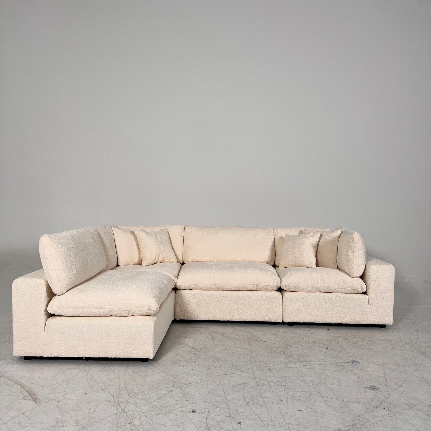 New CasaBella Mochi Cloud sectional. Boucle modular L shaped sofa couch. delivery