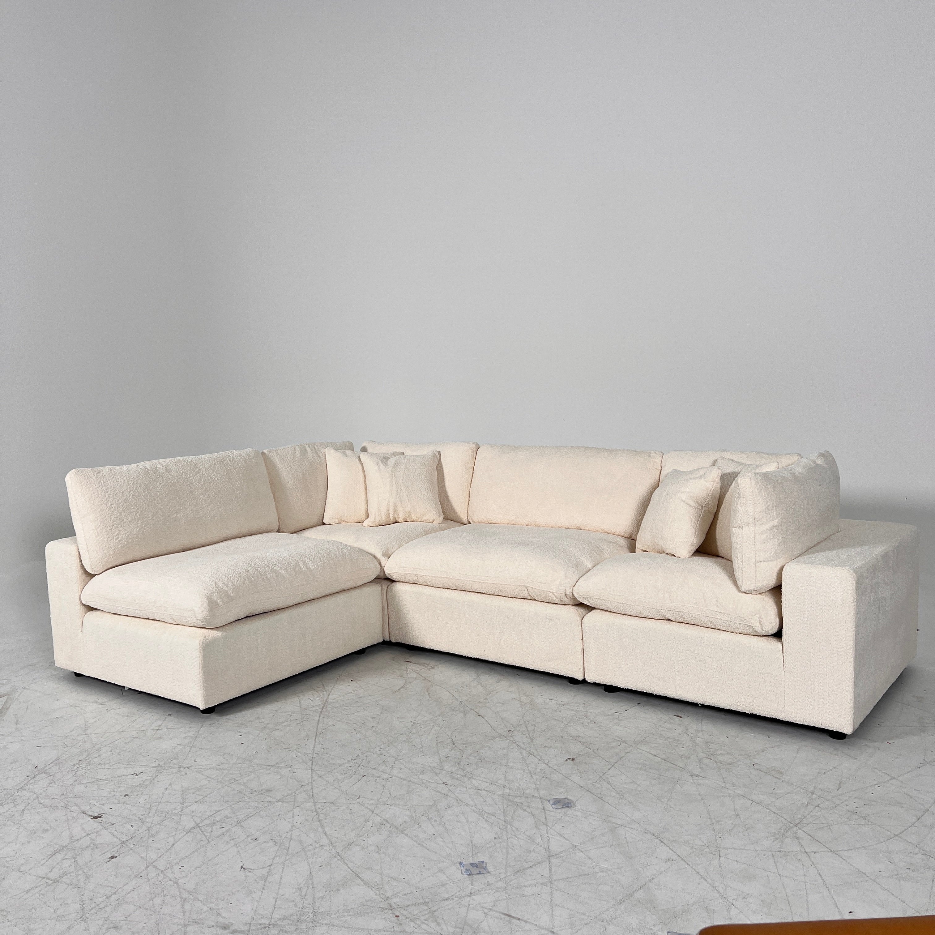 New CasaBella Mochi Cloud sectional. Boucle modular L shaped sofa couch. delivery