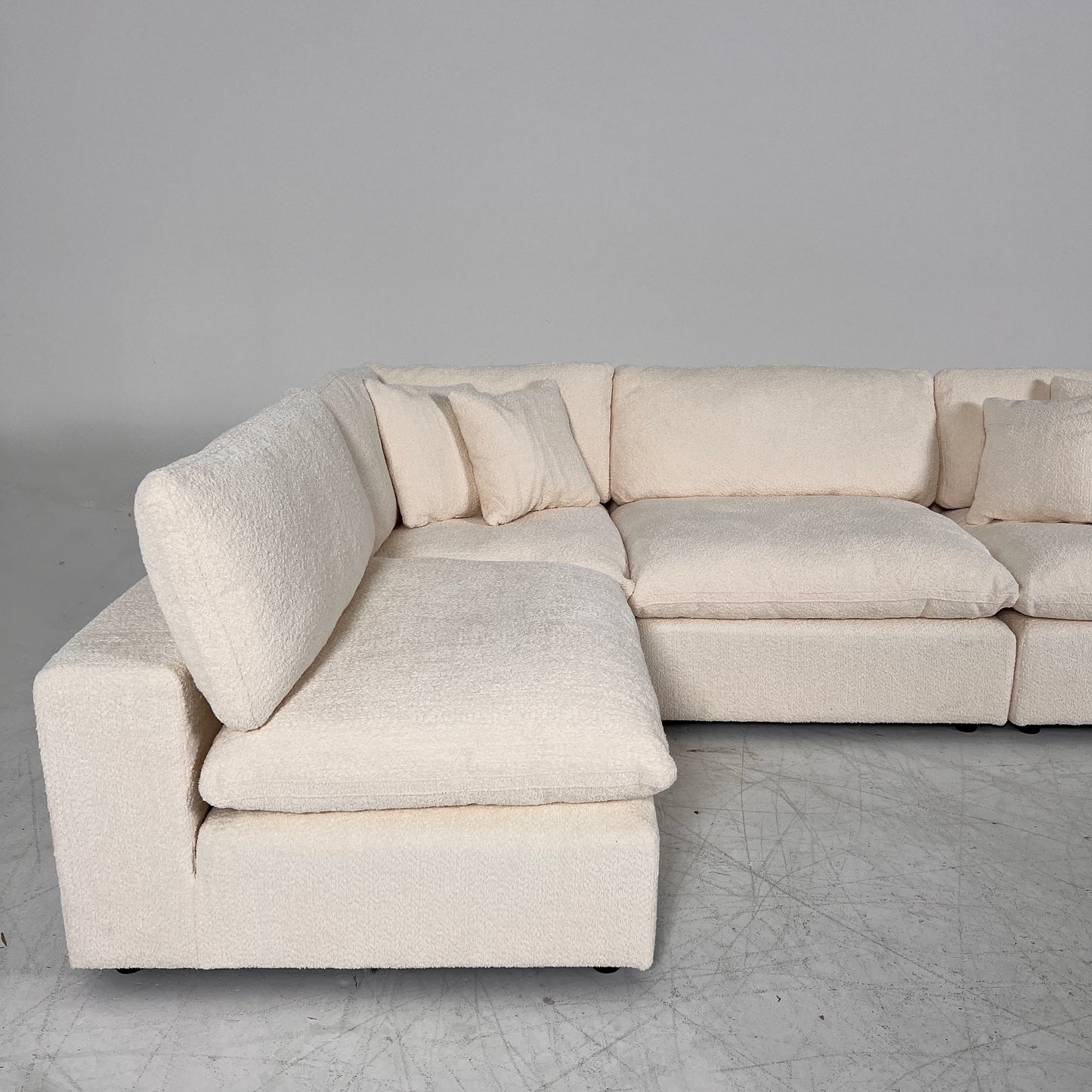 New CasaBella Mochi Cloud sectional. Boucle modular L shaped sofa couch. delivery