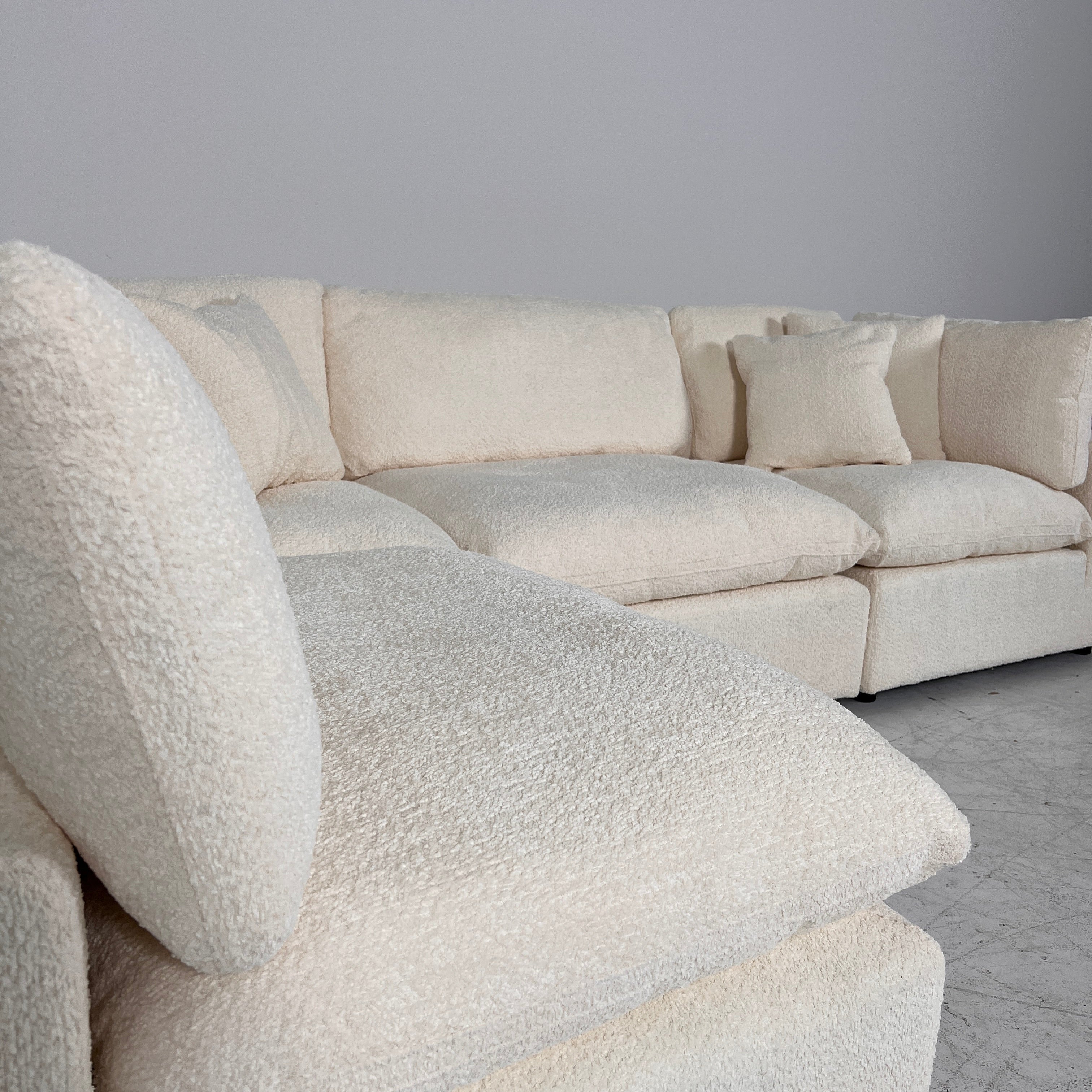 New CasaBella Mochi Cloud sectional. Boucle modular L shaped sofa couch. delivery