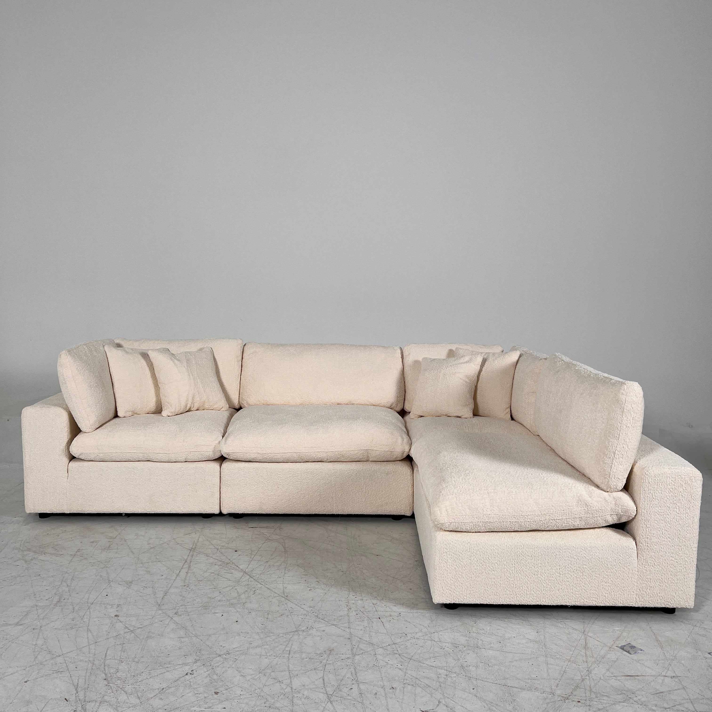 New CasaBella Mochi Cloud sectional. Boucle modular L shaped sofa couch. delivery