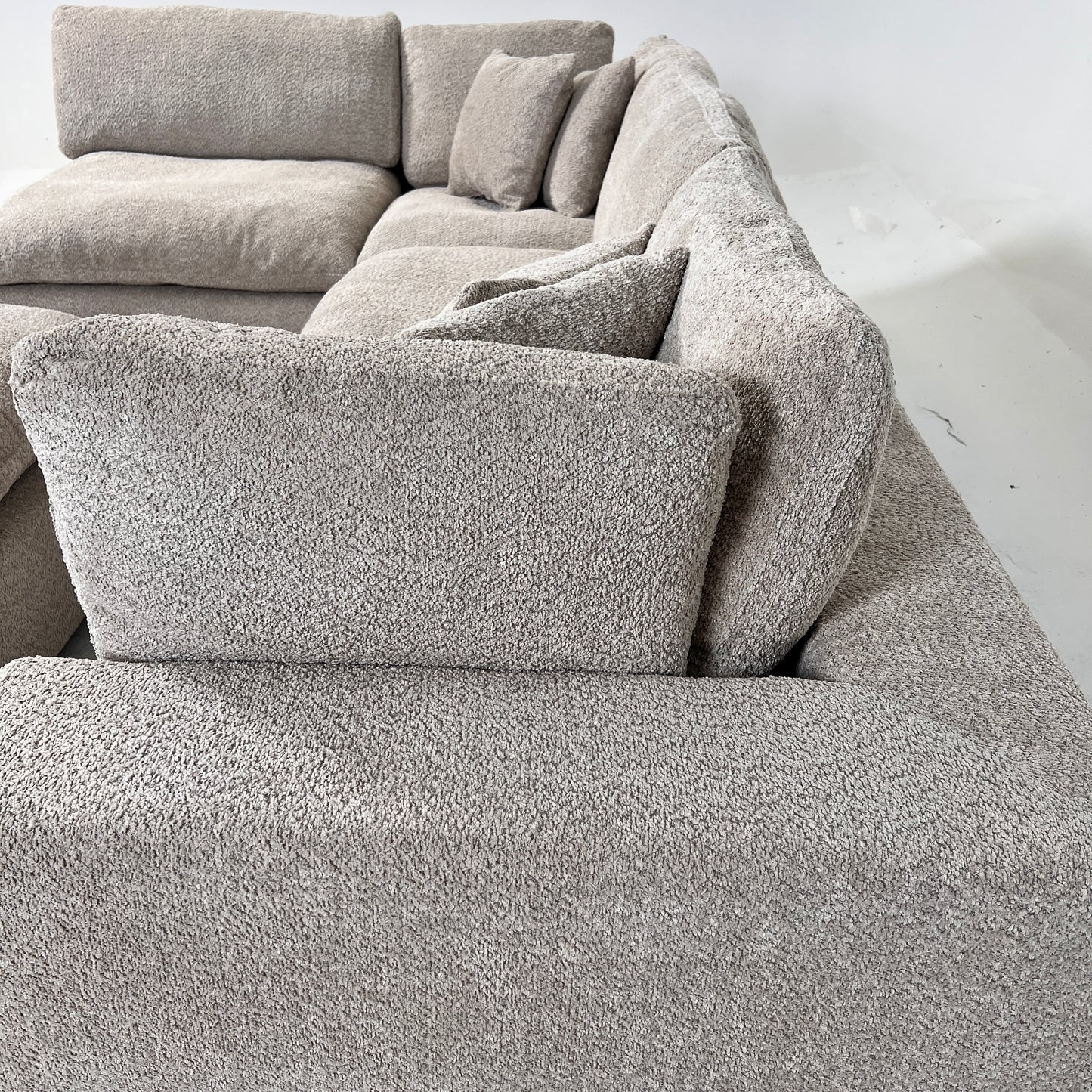 New CasaBella Mochi Cloud sectional. Boucle modular L shaped sofa couch. delivery