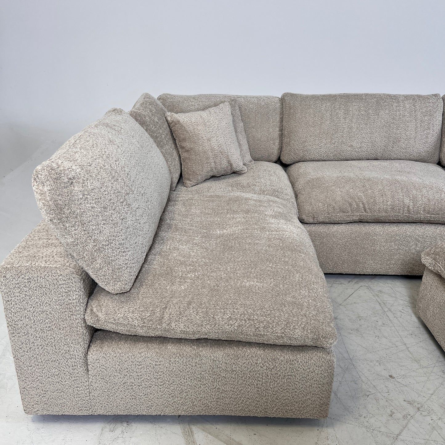 New CasaBella Mochi Cloud sectional. Boucle modular L shaped sofa couch. delivery
