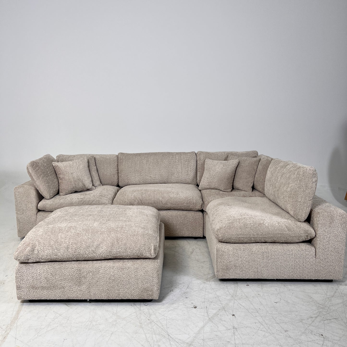 New CasaBella Mochi Cloud sectional. Boucle modular L shaped sofa couch. delivery