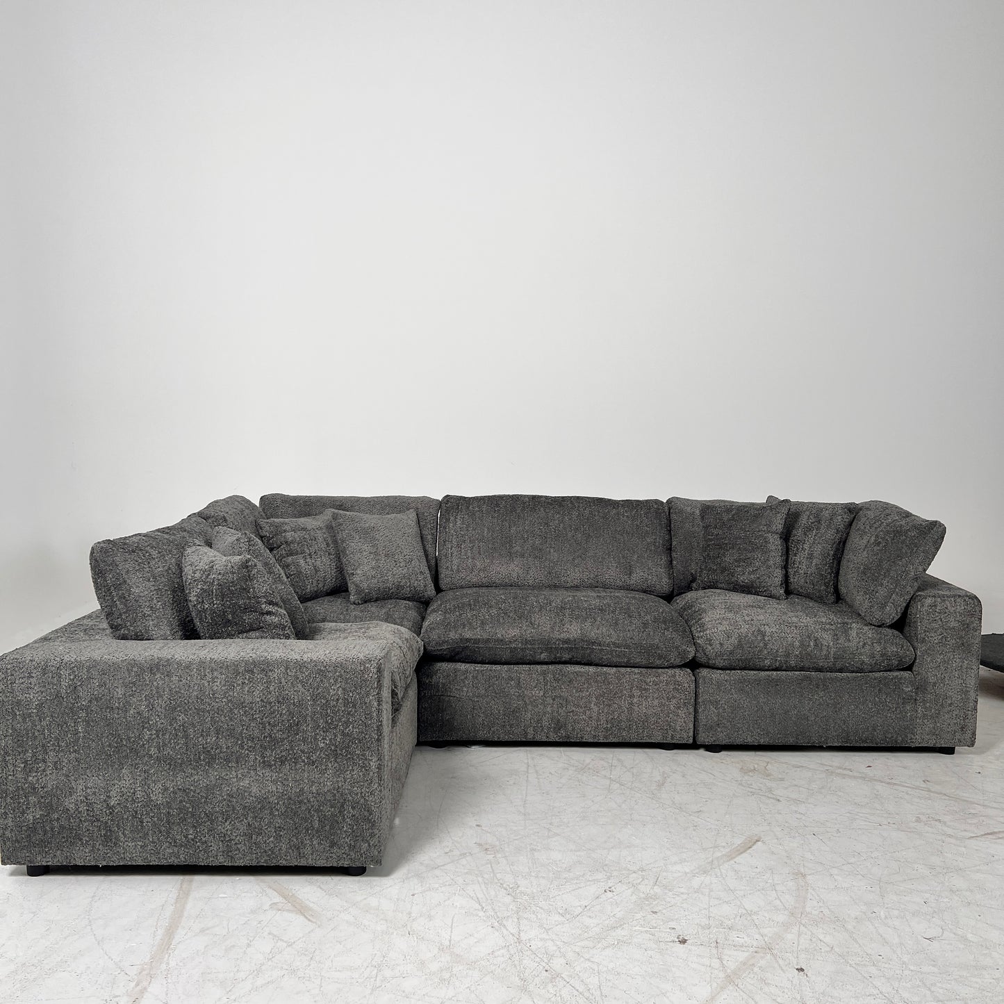 New CasaBella Mochi Cloud sectional. Boucle modular L shaped sofa couch. delivery