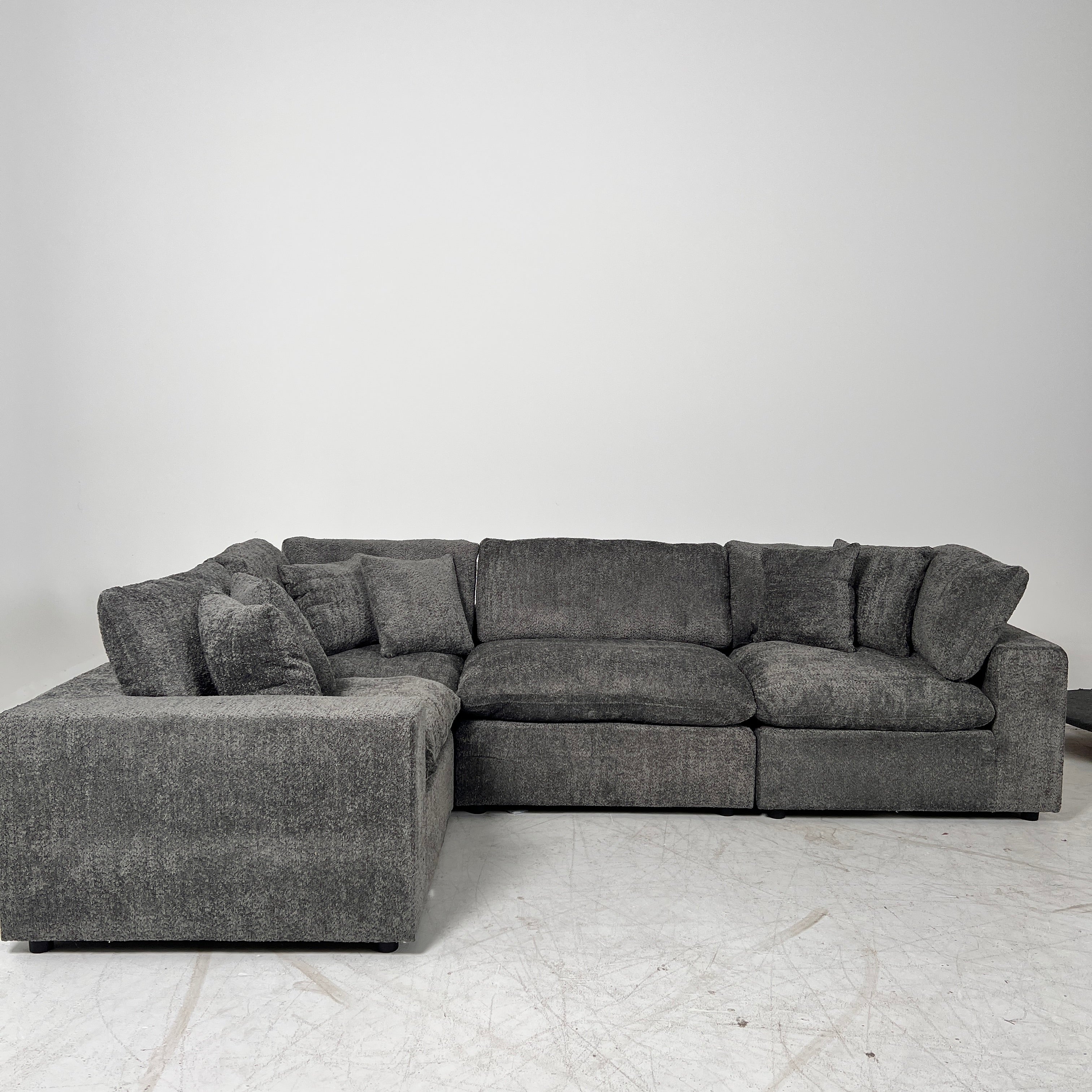New CasaBella Mochi Cloud sectional. Boucle modular L shaped sofa couch. delivery
