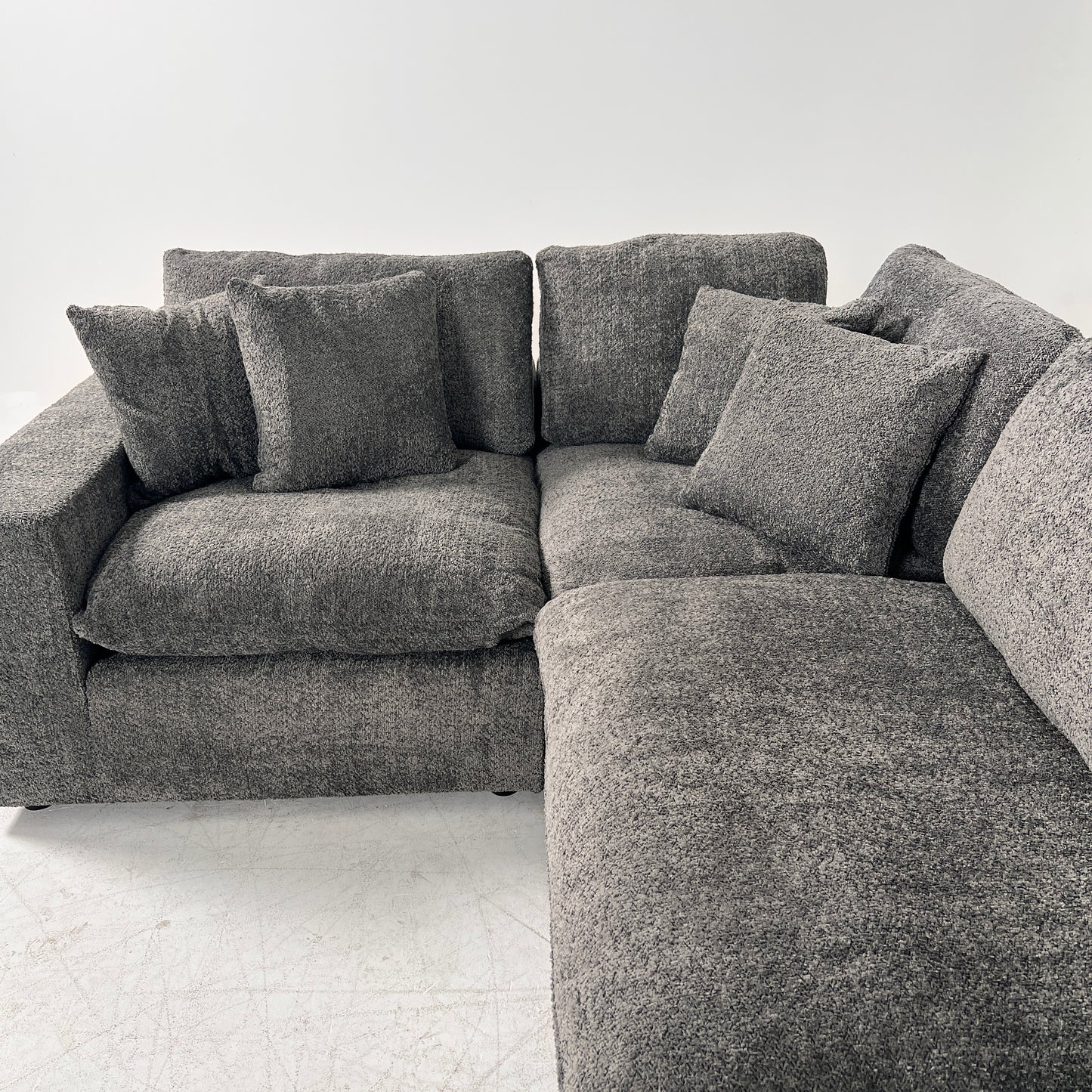 New CasaBella Mochi Cloud sectional. Boucle modular L shaped sofa couch. delivery