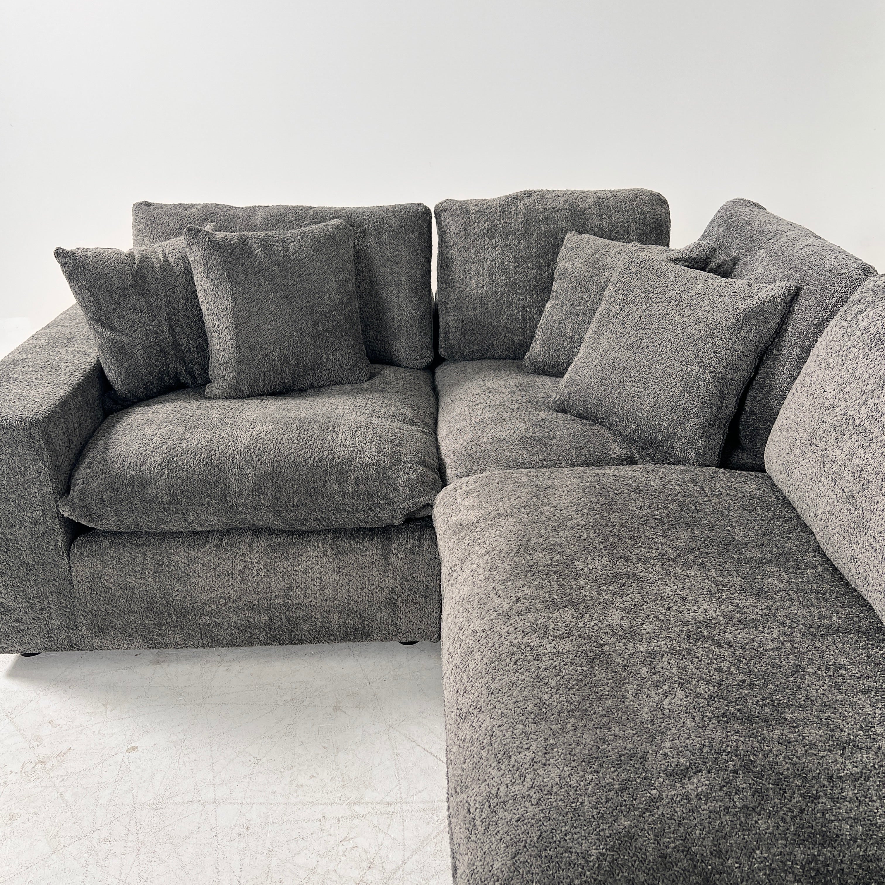 New CasaBella Mochi Cloud sectional. Boucle modular L shaped sofa couch. delivery