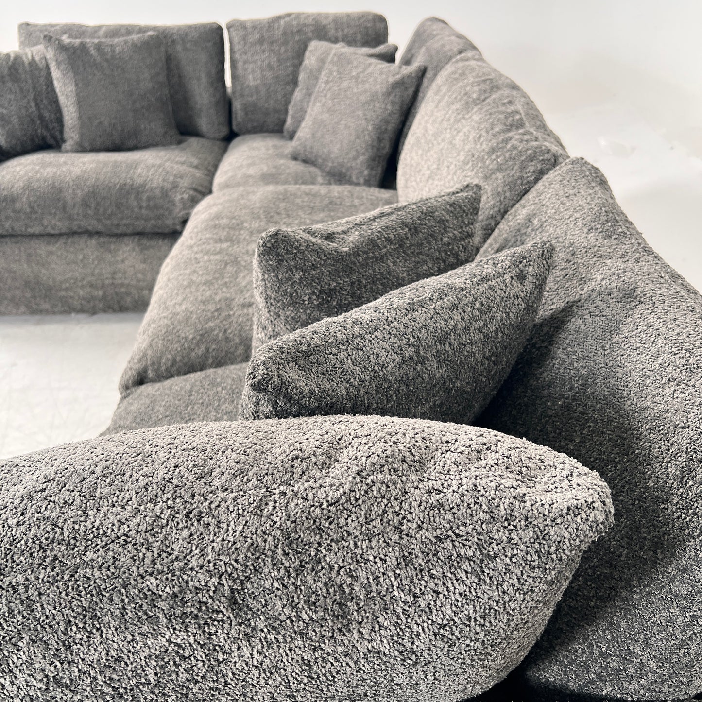 New CasaBella Mochi Cloud sectional. Boucle modular L shaped sofa couch. delivery