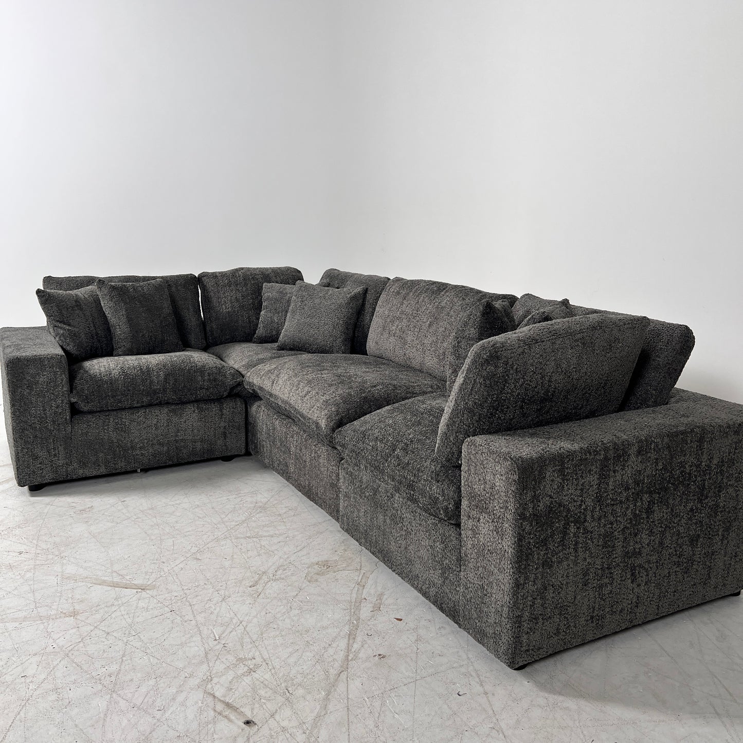 New CasaBella Mochi Cloud sectional. Boucle modular L shaped sofa couch. delivery