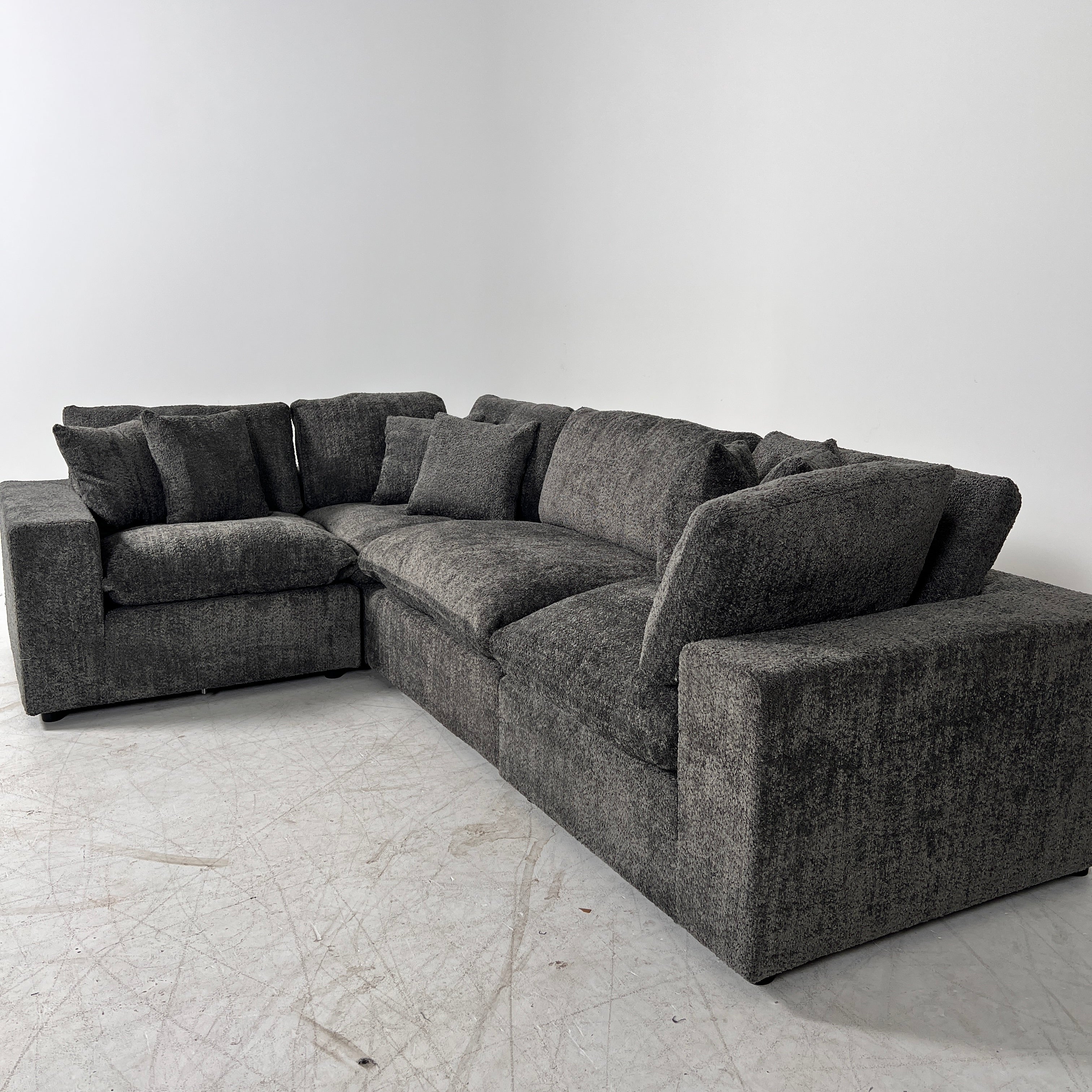 New CasaBella Mochi Cloud sectional. Boucle modular L shaped sofa couch. delivery