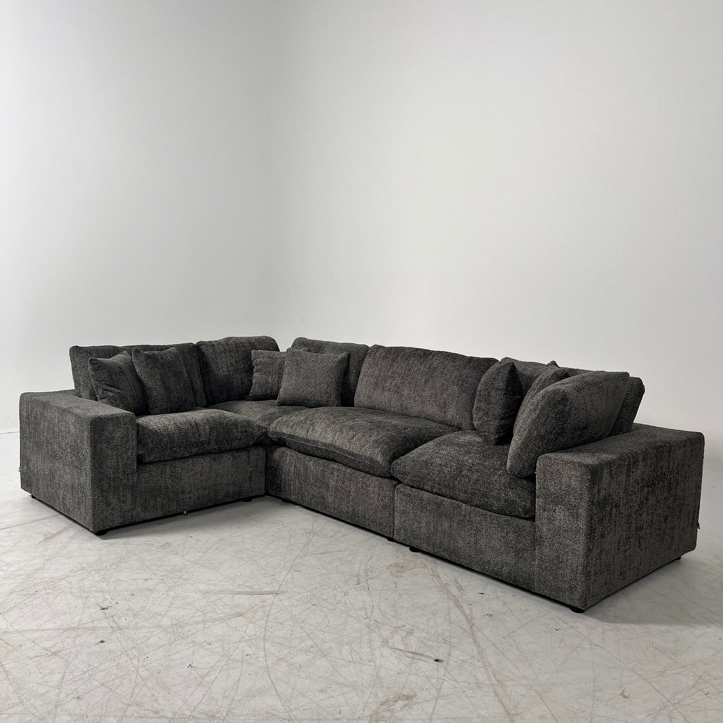 New CasaBella Mochi Cloud sectional. Boucle modular L shaped sofa couch. delivery