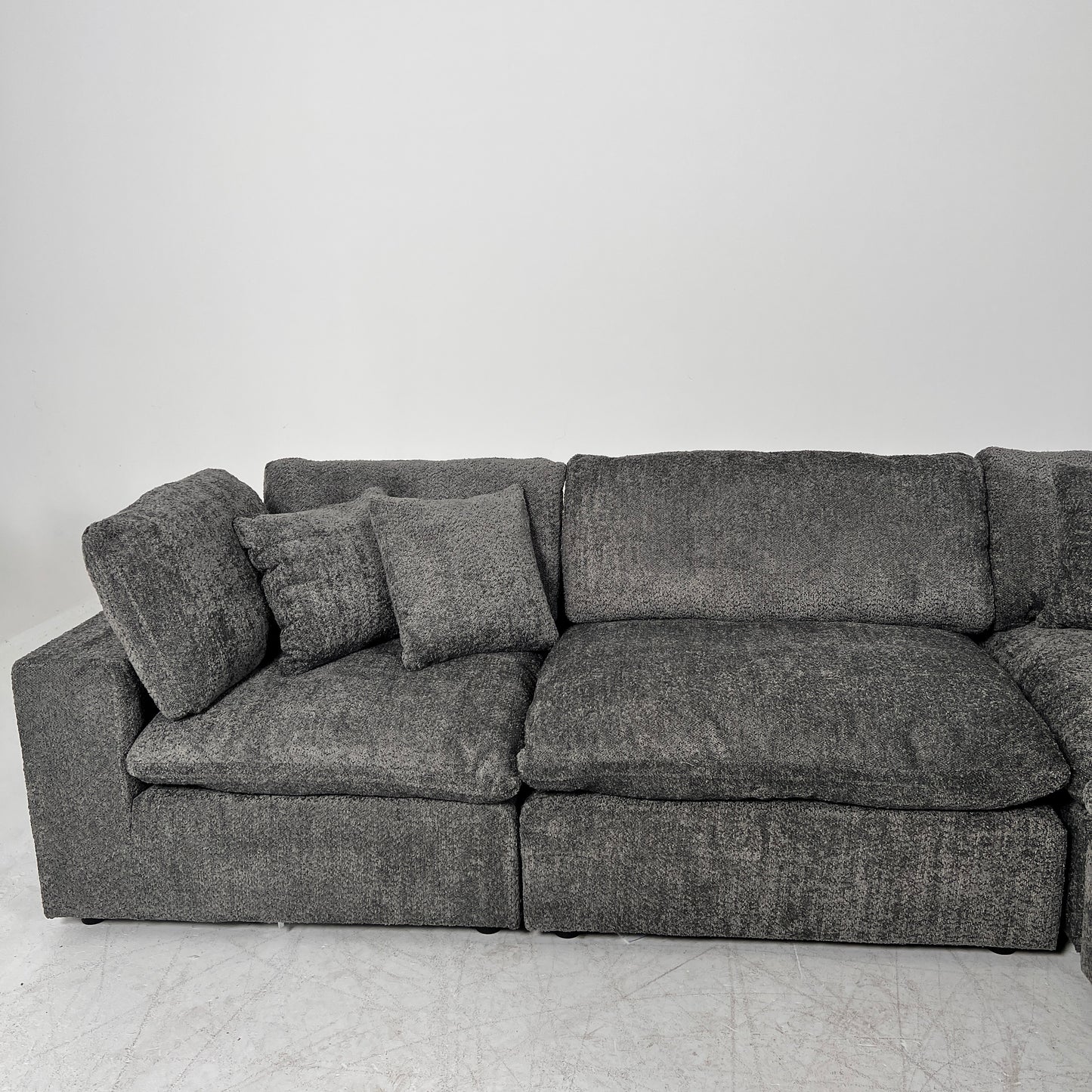 New CasaBella Mochi Cloud sectional. Boucle modular L shaped sofa couch. delivery