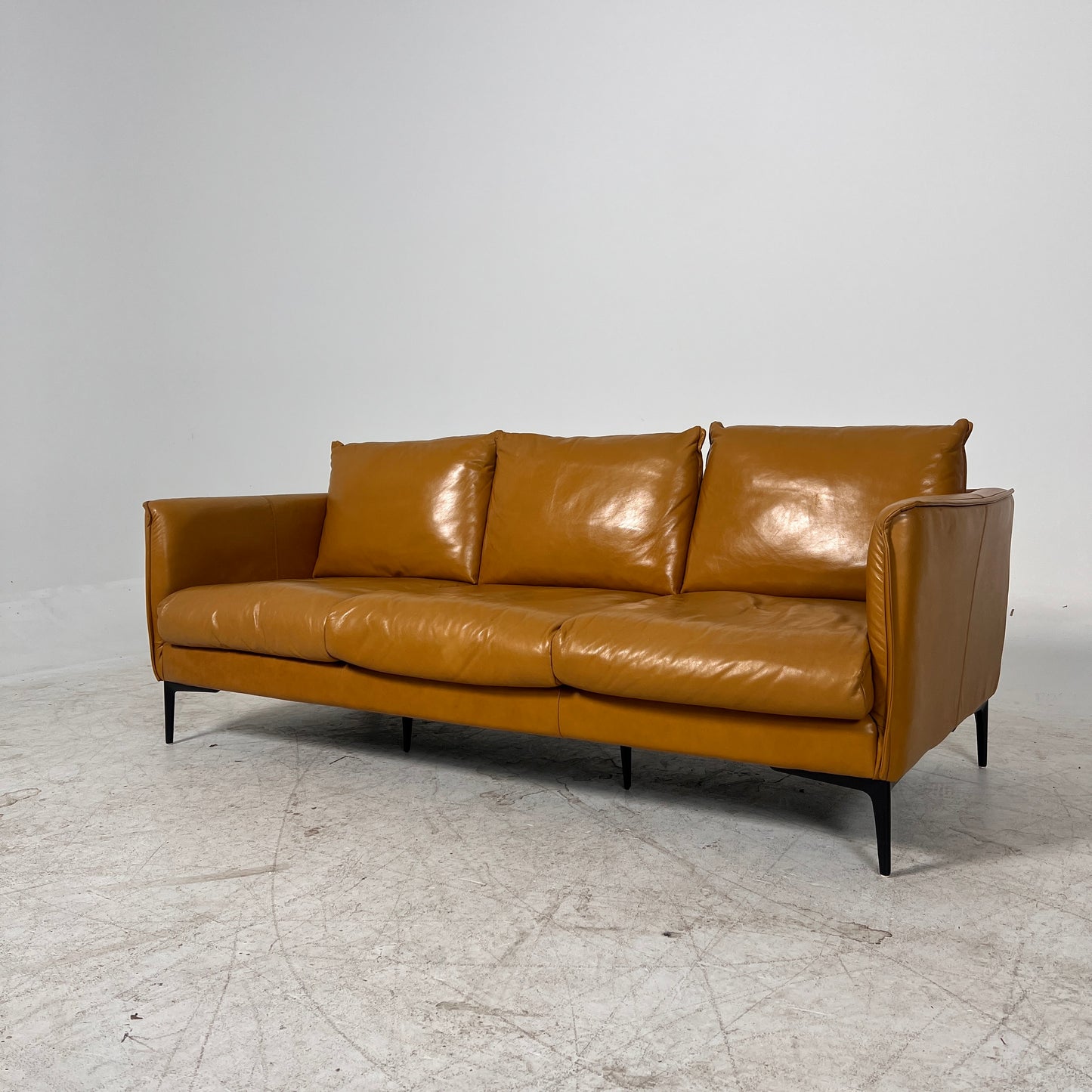 Real Leather 3 seater Sofa couch. Costco couch