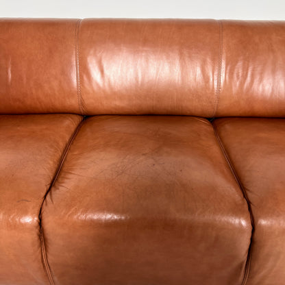 Nicoletti Leather 3 seater sofa. Italian Cognac couch. Delivery available