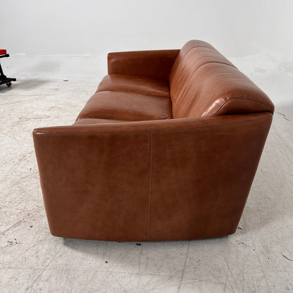 Nicoletti Leather 3 seater sofa. Italian Cognac couch. Delivery available