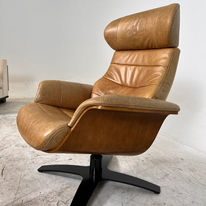 Conform Timeout Genuine Leather Swivel chair + ottoman. Delivery available
