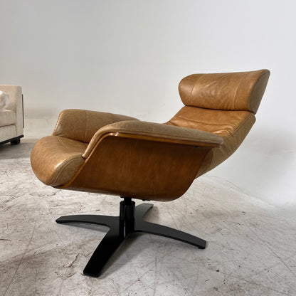 Conform Timeout Genuine Leather Swivel chair + ottoman. Delivery available