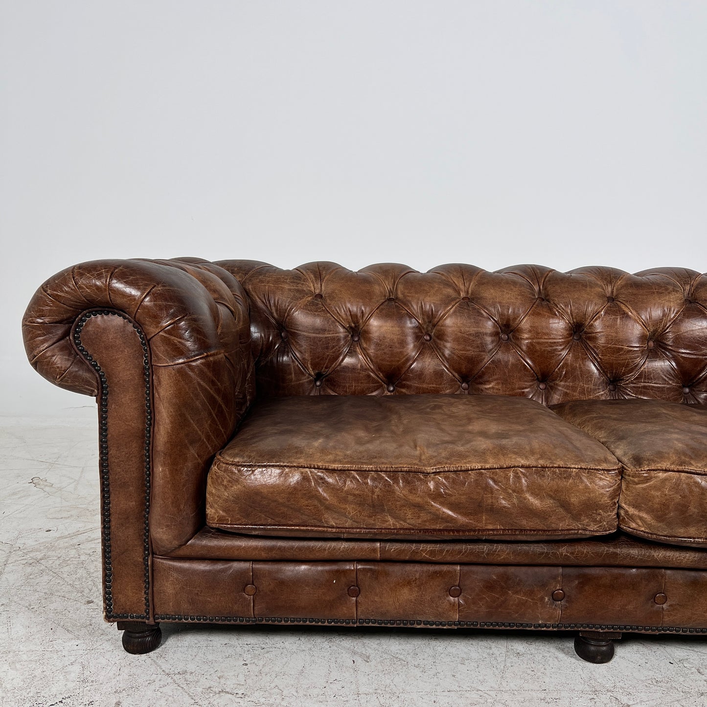 Restoration Hardware Kensington Leather Sectional. Chesterfield. Delivery Available