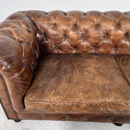 Restoration Hardware Kensington Leather Sectional. Chesterfield. Delivery Available