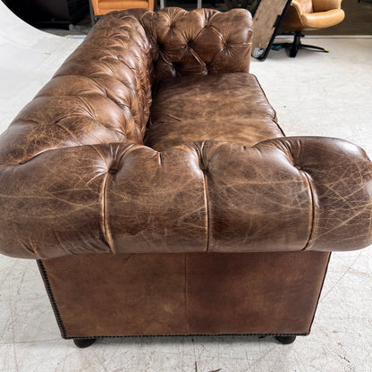 Restoration Hardware Kensington Leather Sectional. Chesterfield. Delivery Available