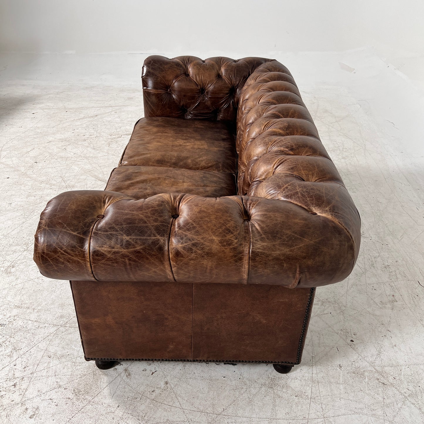 Restoration Hardware Kensington Leather Sectional. Chesterfield. Delivery Available