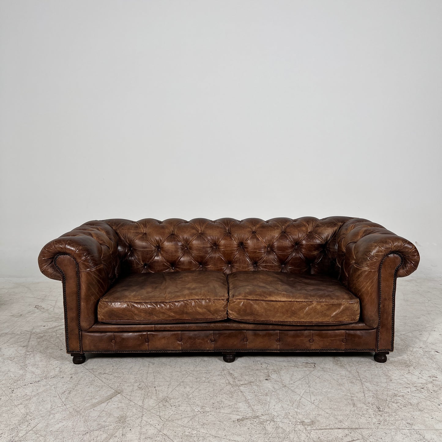 Restoration Hardware Kensington Leather Sectional. Chesterfield. Delivery Available