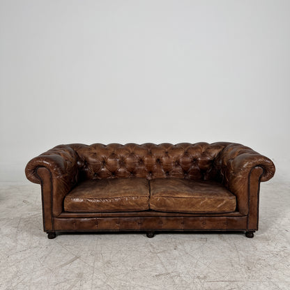 Restoration Hardware Kensington Leather Sectional. Chesterfield. Delivery Available