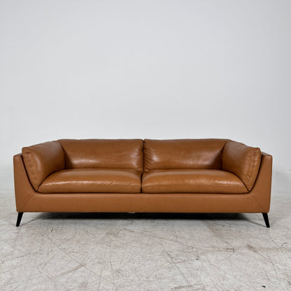 Cognac Leather Sofa from Jag's furniture. 3 seater sofa couch. Delivery Available