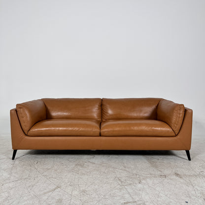 Cognac Leather Sofa from Jag's furniture. 3 seater sofa couch. Delivery Available