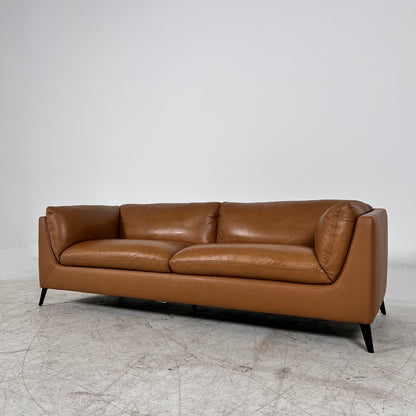 Cognac Leather Sofa from Jag's furniture. 3 seater sofa couch. Delivery Available