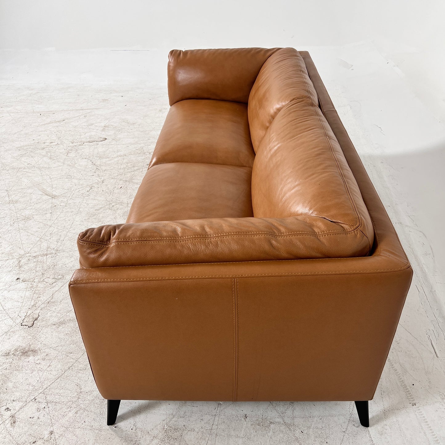 Cognac Leather Sofa from Jag's furniture. 3 seater sofa couch. Delivery Available