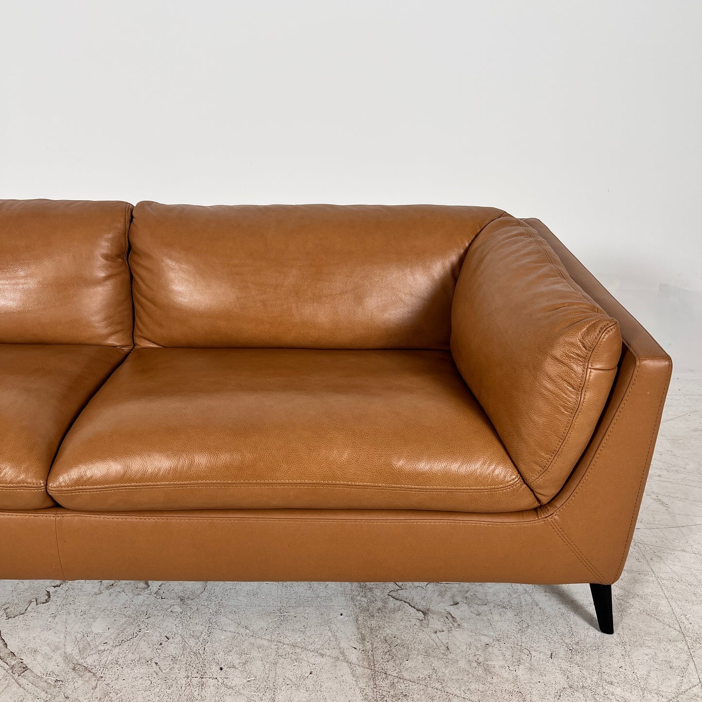 Cognac Leather Sofa from Jag's furniture. 3 seater sofa couch. Delivery Available