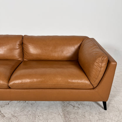 Cognac Leather Sofa from Jag's furniture. 3 seater sofa couch. Delivery Available