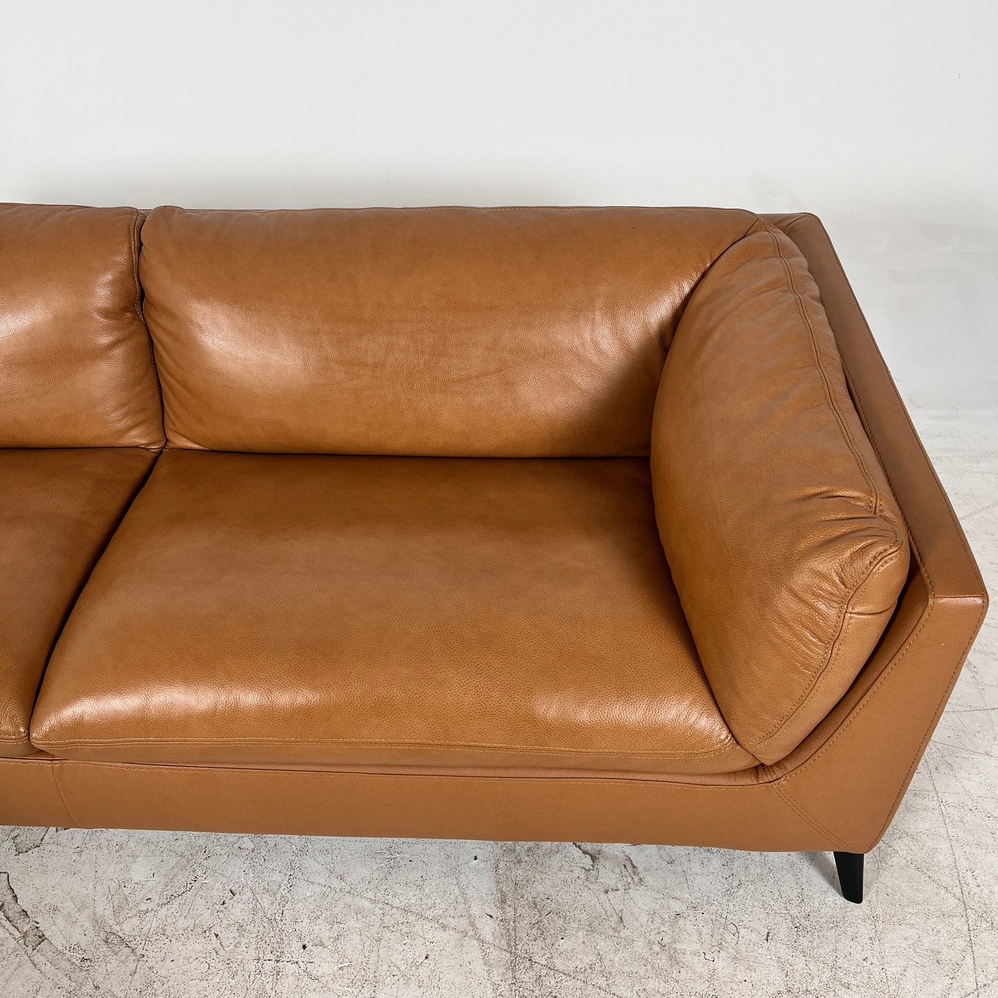 Cognac Leather Sofa from Jag's furniture. 3 seater sofa couch. Delivery Available