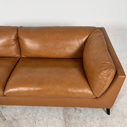 Cognac Leather Sofa from Jag's furniture. 3 seater sofa couch. Delivery Available